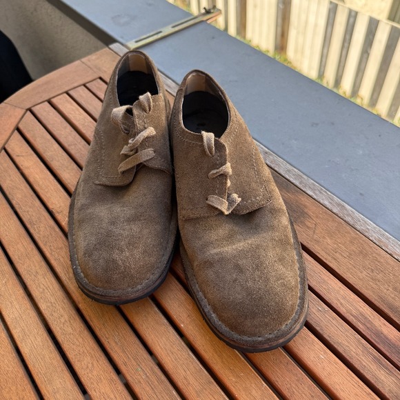 John Varvatos Suede Leather Oxford Dress Shoes Casual Brown Shoes Size 8.5M - Picture 2 of 7